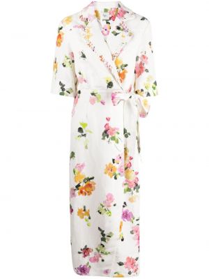 Midi haljina s cvjetnim printom s printom Aje bijela