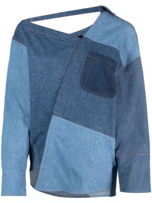 Asymetrická džínová košile A.w.a.k.e. Mode modrá