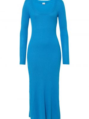 Viskózové pletené šaty Bonprix - modrá