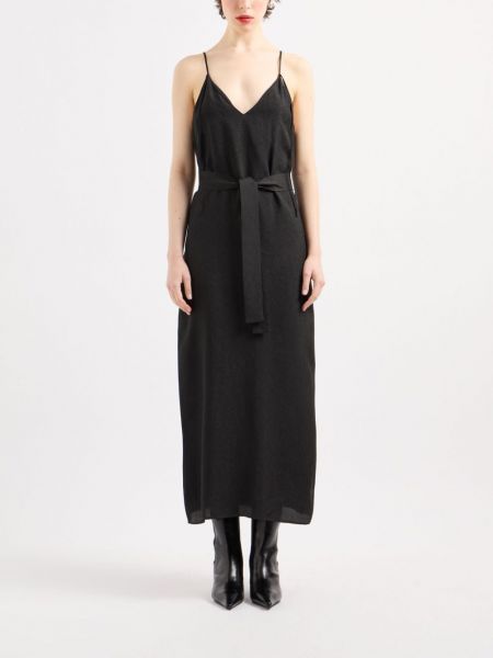 Žakárové dlouhé šaty Armani Exchange černé