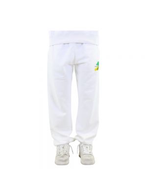 Spodnie sportowe bawełniane slim fit Off-white białe