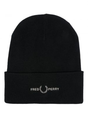Siuvinėtas kepurė Fred Perry juoda