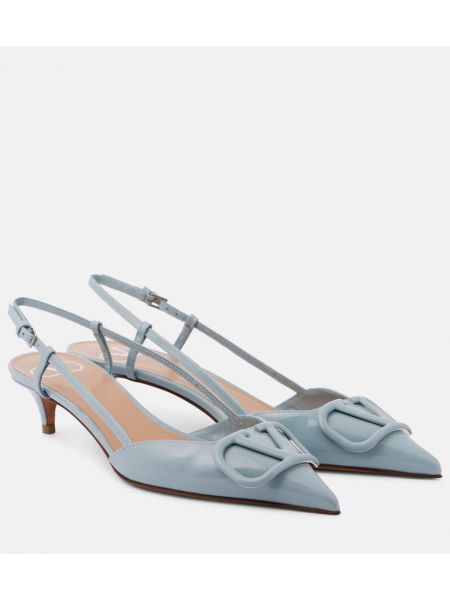 Slingback lakkskinn lær pumps Valentino Garavani blå