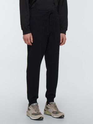 Bavlnené teplákové nohavice Nanushka čierna