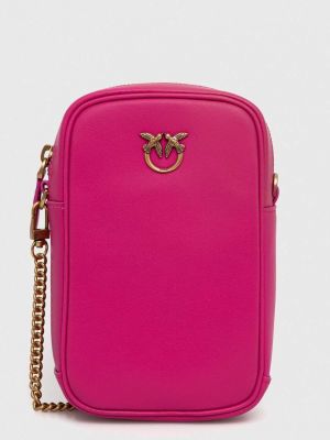 Шкіряна поясна сумка Pinko рожева