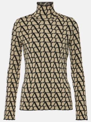 Sweter wełniany żakardowy Valentino