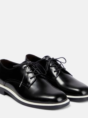 Kožne brogue cipele od lakirane kože The Row crna