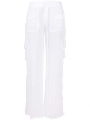 Прозрачни карго панталони Leslie Amon бяло