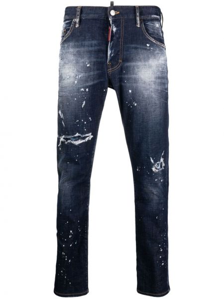 Hoikka ahdistunut slim fit-farkut Dsquared2 sininen