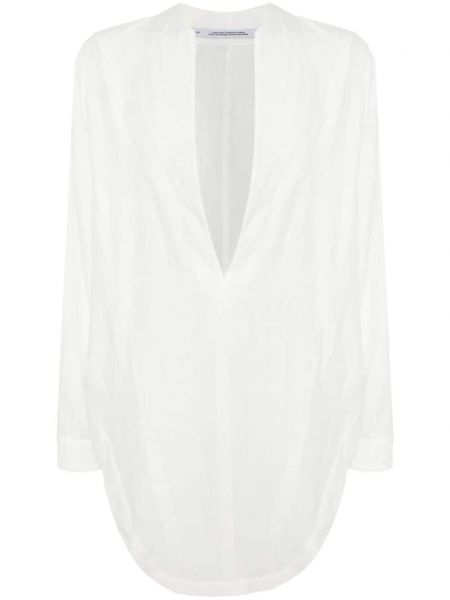 Прозрачна риза с v-образно деколте Julius бяло