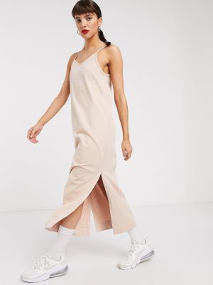 Бежевое платье-комбинация из джерси премиум-класса Nike