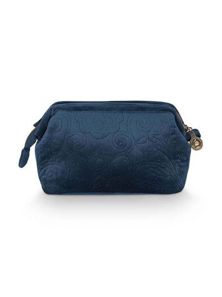 Kozmetička torbica od samta Pip Studio plava