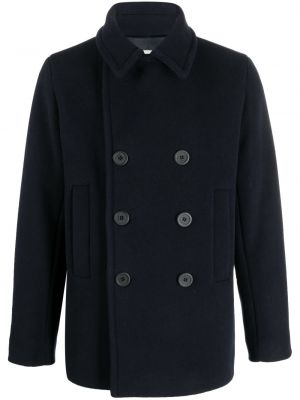 Μάλλινο παλτό Sandro μπλε