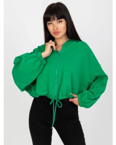 Cipzáras kapucnis melegítő felső Fashionhunters zöld