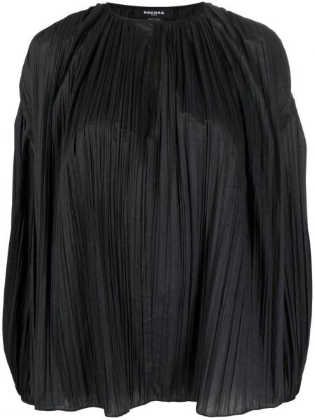Bluse mit plisseefalten Rochas schwarz