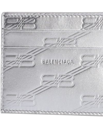 Usnjena usnjena denarnica Balenciaga srebrna