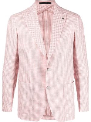 Hundtandsmönstrad blazer Tagliatore rosa