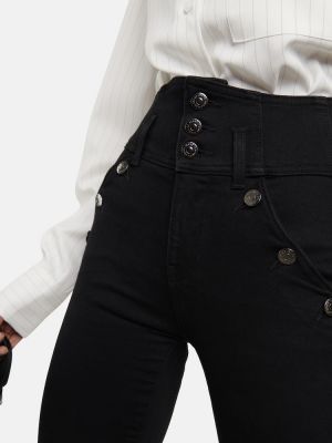 Skinny džíny s vysokým pasem Veronica Beard černé
