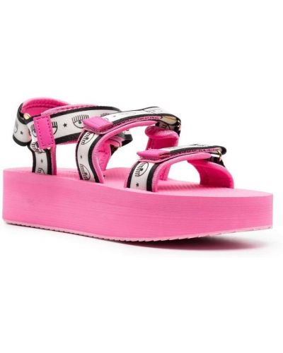 Sandale mit print Chiara Ferragni pink
