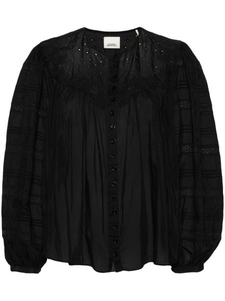 Bombažna srajca Isabel Marant črna