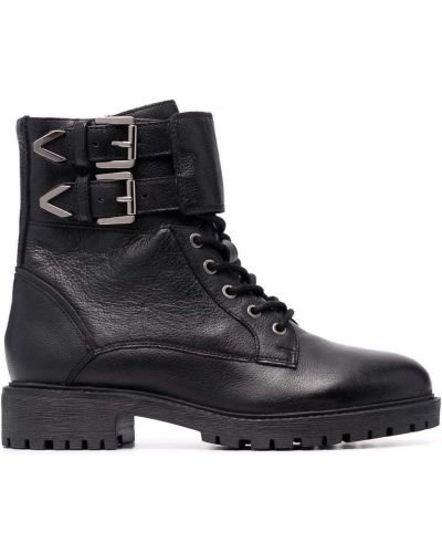Кружевные кожаные ботинки на шнуровке Geox, черный