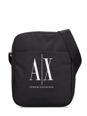 Чанта през рамо с принт Armani Exchange черно