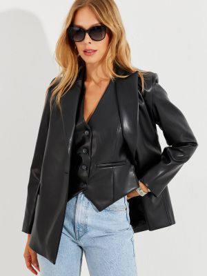 Kožna jakna od umjetne kože Cool & Sexy crna