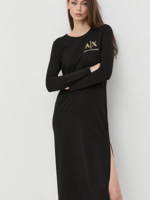 Armani Exchange ruha fekete, midi, egyenes