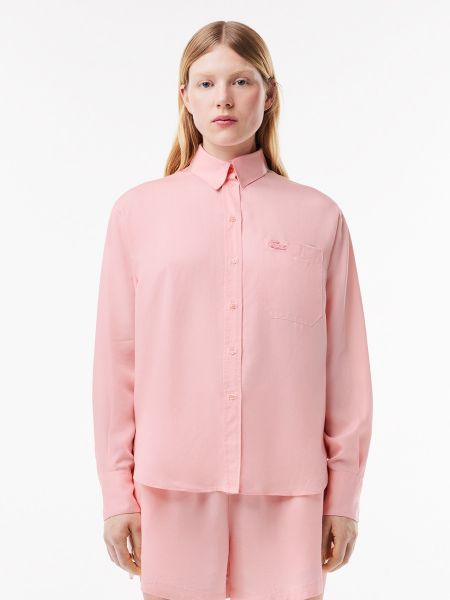 Camisa lyocell oversized Lacoste rosa