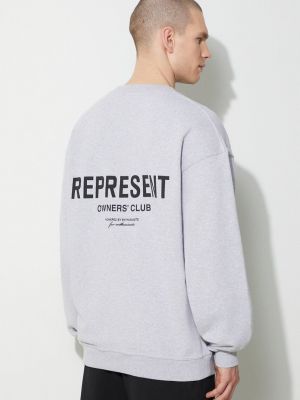 Pamučni džemper Represent siva