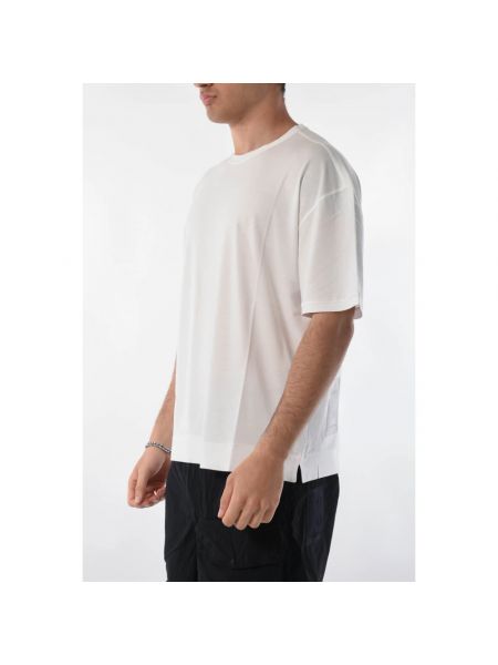 Camiseta de algodón de cuello redondo Ten C blanco