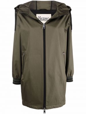 Trench à capuche imperméable Herno vert