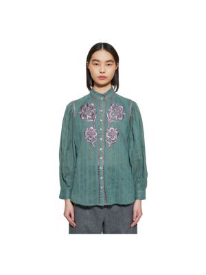 Haftowana bluzka Antik Batik zielona