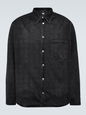 Flanelová oboustranná džínová košile Gucci černá