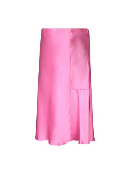 Falda midi de raso Stella Mccartney rosa