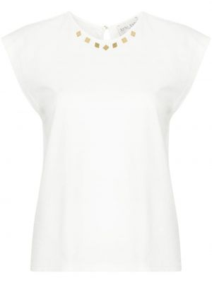 Βαμβακερή αμάνικη μπλούζα Forte_forte λευκό
