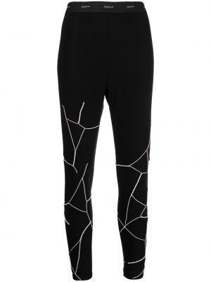 Hímzett leggings Yohji Yamamoto fekete