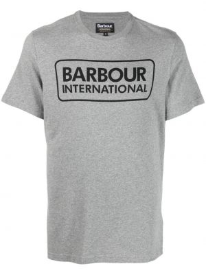 Tričko s potiskem Barbour International šedé