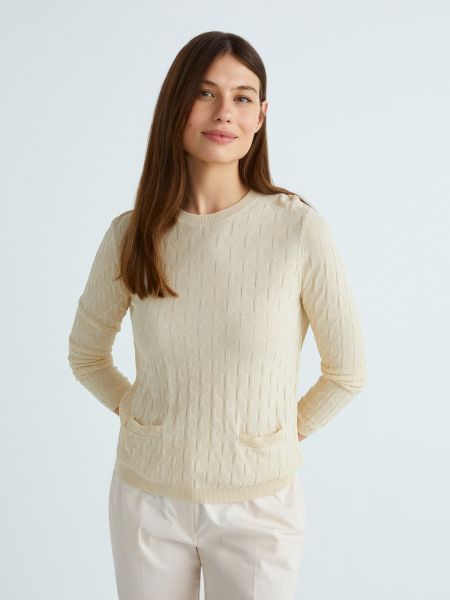 Jersey manga larga de tela jersey Zermatt beige