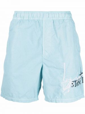 Shorts à imprimé Stone Island bleu