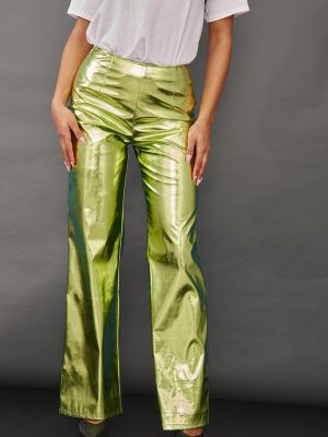 Кожаные прямые брюки с принтом из искусственной кожи Prettylittlething