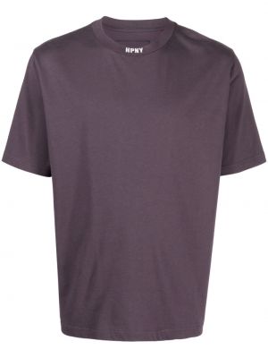 Памучна тениска с принт Heron Preston виолетово