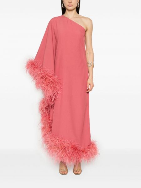 Suknele kokteiline su plunksnomis Taller Marmo rožinė