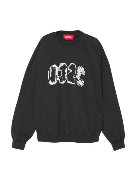 Retro sweatshirt mit rundhalsausschnitt 032c schwarz