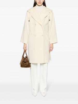 Plstěný kabát s kapucí A.n.g.e.l.o. Vintage Cult bílý
