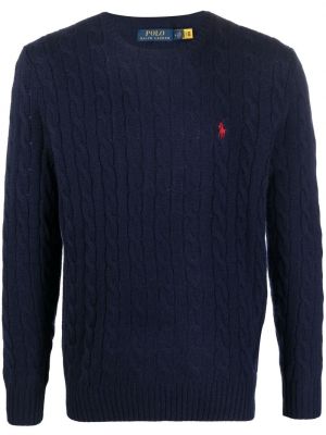 Usnjeni pulover z zaponko z vezenjem Polo Ralph Lauren