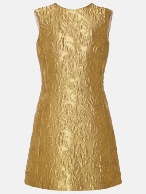 Φλοράλ φόρεμα ζακάρ Emilia Wickstead χρυσό