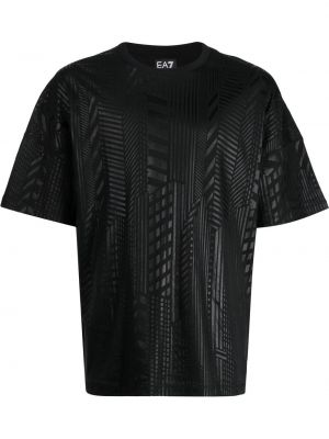 Geometriskt mönster t-shirt Ea7 Emporio Armani svart