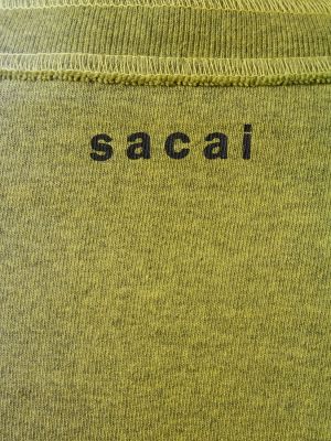 Памучна тениска от джърси с tie-dye ефект Sacai черно