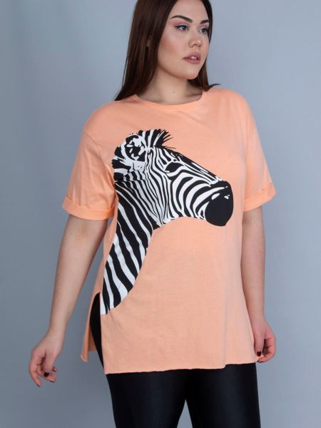 Bluză din viscoză cu imagine cu model zebră şans